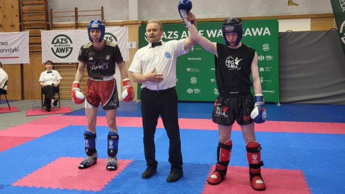 Student Kacper Stelmasiak po zwycięskiej walce