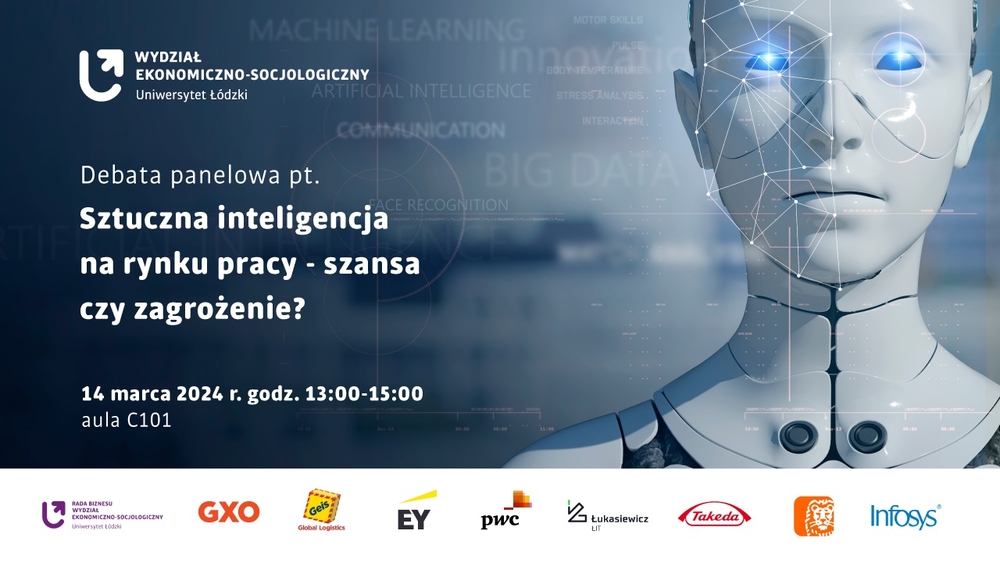 baner debata o sztucznej inteligencji - z logotypami partnerów biznesowych