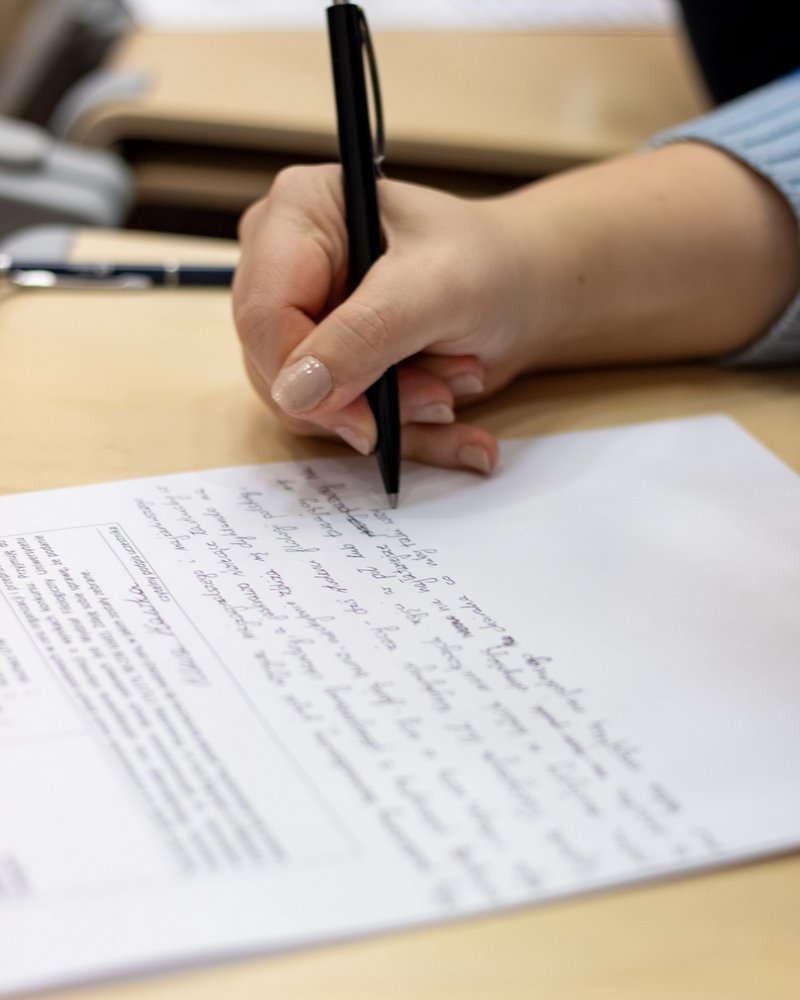 kartka z tekstem dyktanda