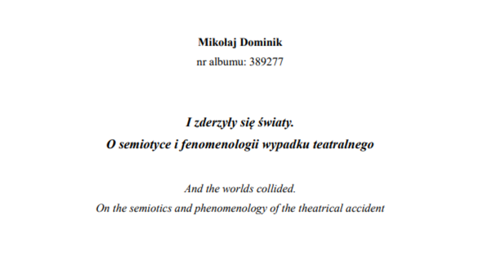 strona tytułowa pracy magisterskiej