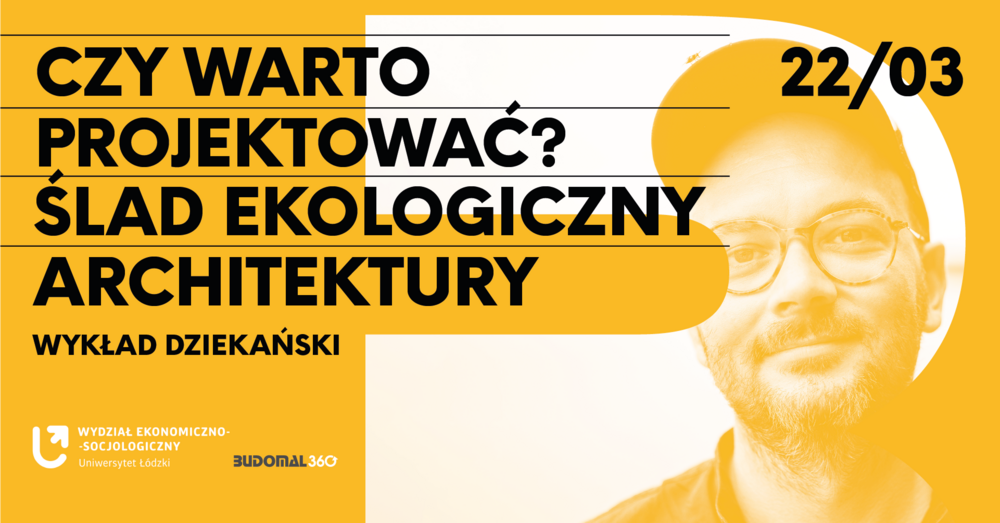 A graphic with an image of Filip Springer advertising the Dean's Lecture