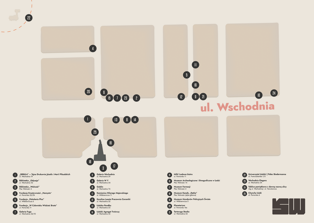Overview map of the Wschodnia Street Festival