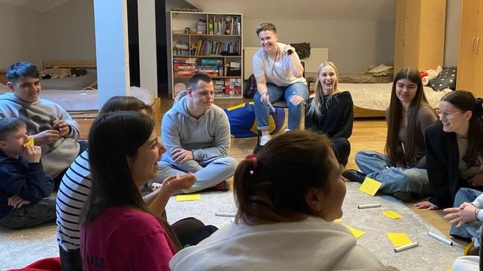UniLodz students during interviews at the Orphanage No. 4 in Łódź