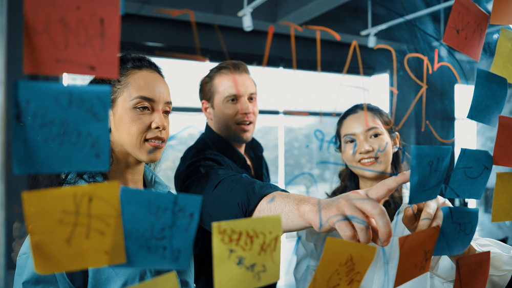 a decorative element: a multicultural team at work