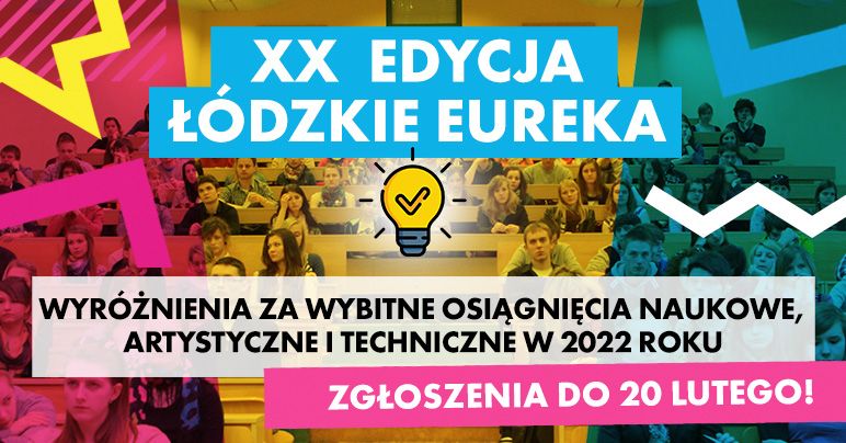 grafika dotycząca wyróżnień Łódzkie Eureka z żarówką